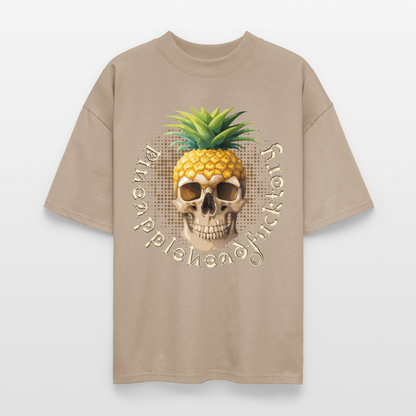 Pineapple Skull Design - Oversized Unisex Bio T-Shirt - Steingrau