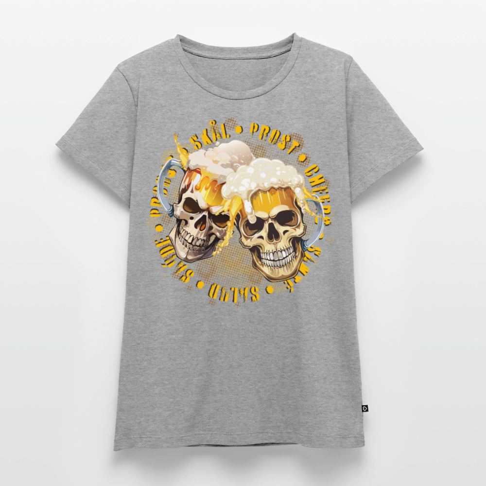 Party Skull Design – Frauen Premium T-Shirt - Grau meliert