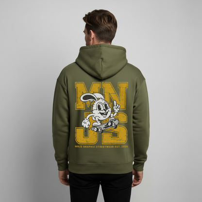 Skate Bunny Design – Oversized Unisex Hoodie - Khaki