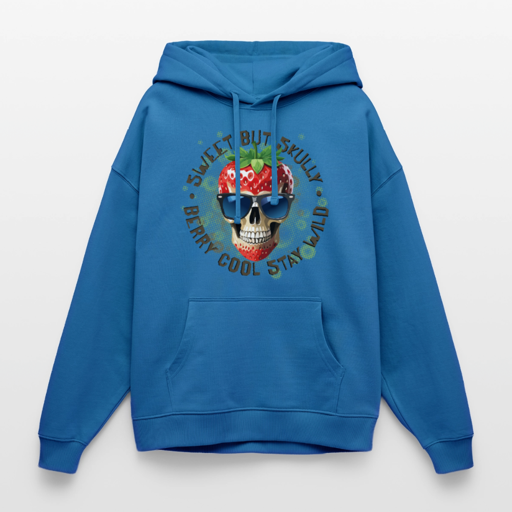 Strawberry Skull Design – Oversized Unisex Hoodie - Achtsames Blau