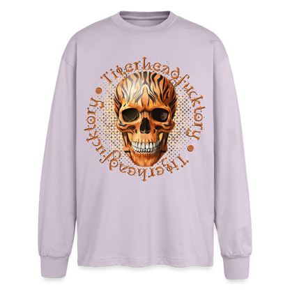 Tiger Skull Design – Oversized Langarmshirt - verblasstes Lila