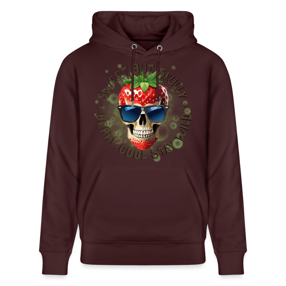 Strawberry Skull Design – Unisex Bio-Hoodie - Maroon