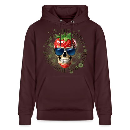 Strawberry Skull Design – Unisex Bio-Hoodie - Maroon