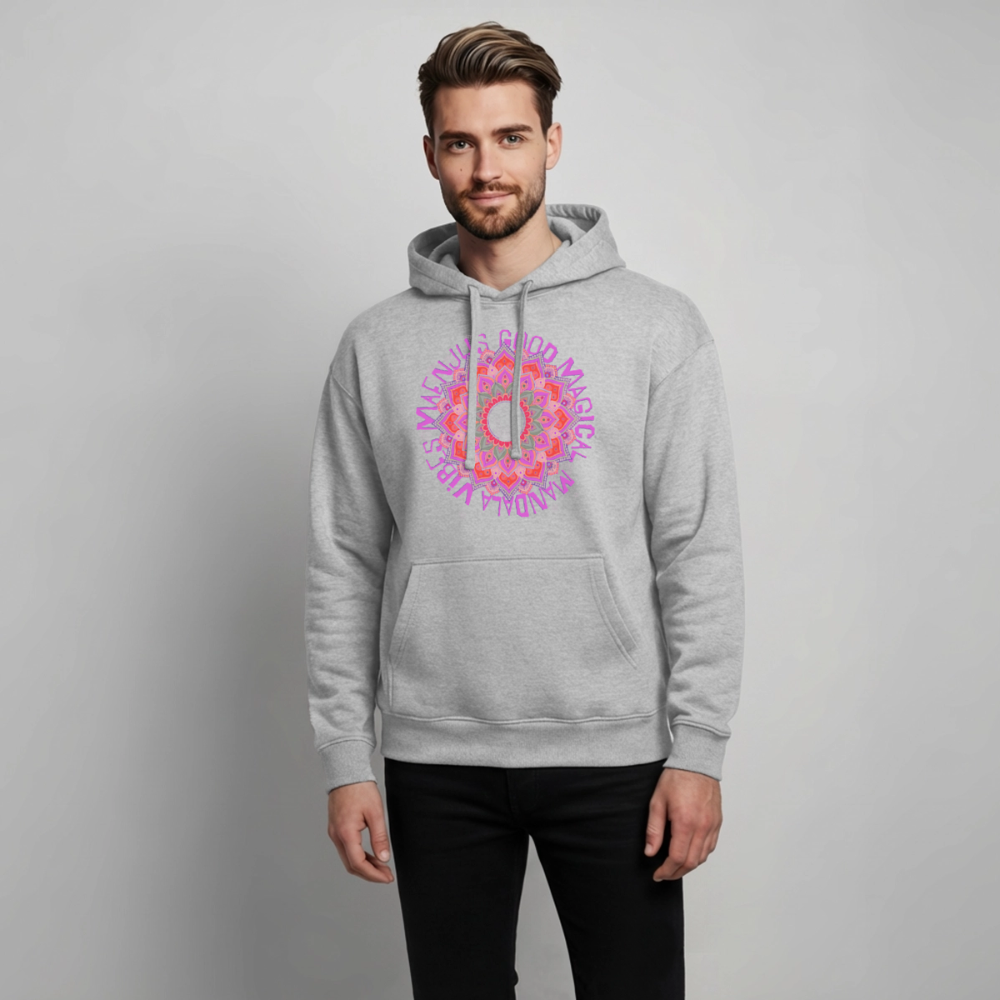 Mandala Pink Design – Oversized Unisex Hoodie - Grau meliert