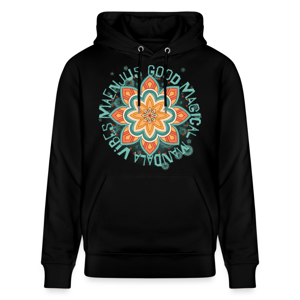 Mandala türkis Design – Unisex Bio-Hoodie - Schwarz