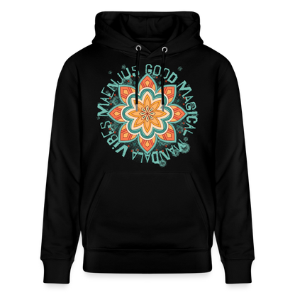 Mandala türkis Design – Unisex Bio-Hoodie - Schwarz