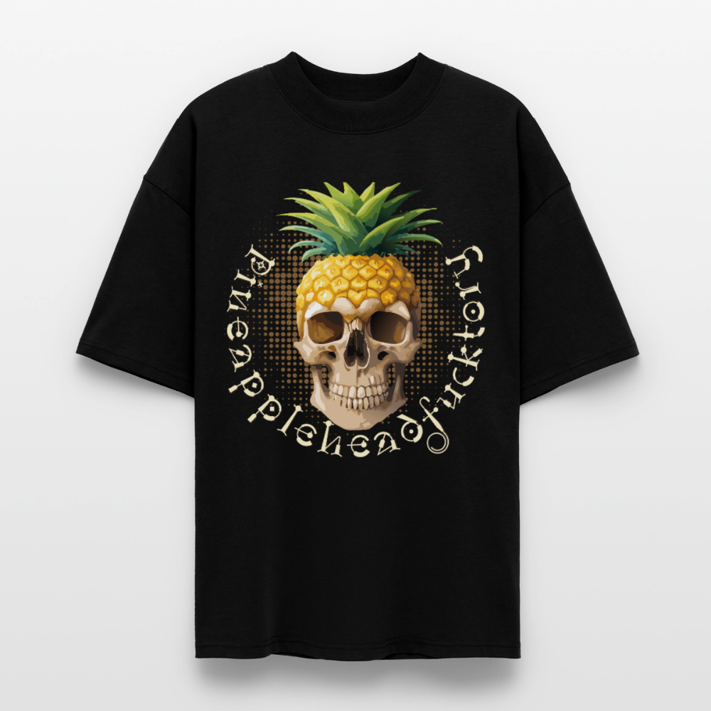 Pineapple Skull Design - Oversized Unisex Bio T-Shirt - Schwarz