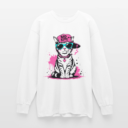 Bad Kitty Design – Oversized Langarmshirt - Weiß