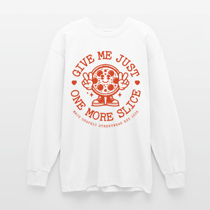 Pizza Design – Oversized Langarmshirt - Weiß