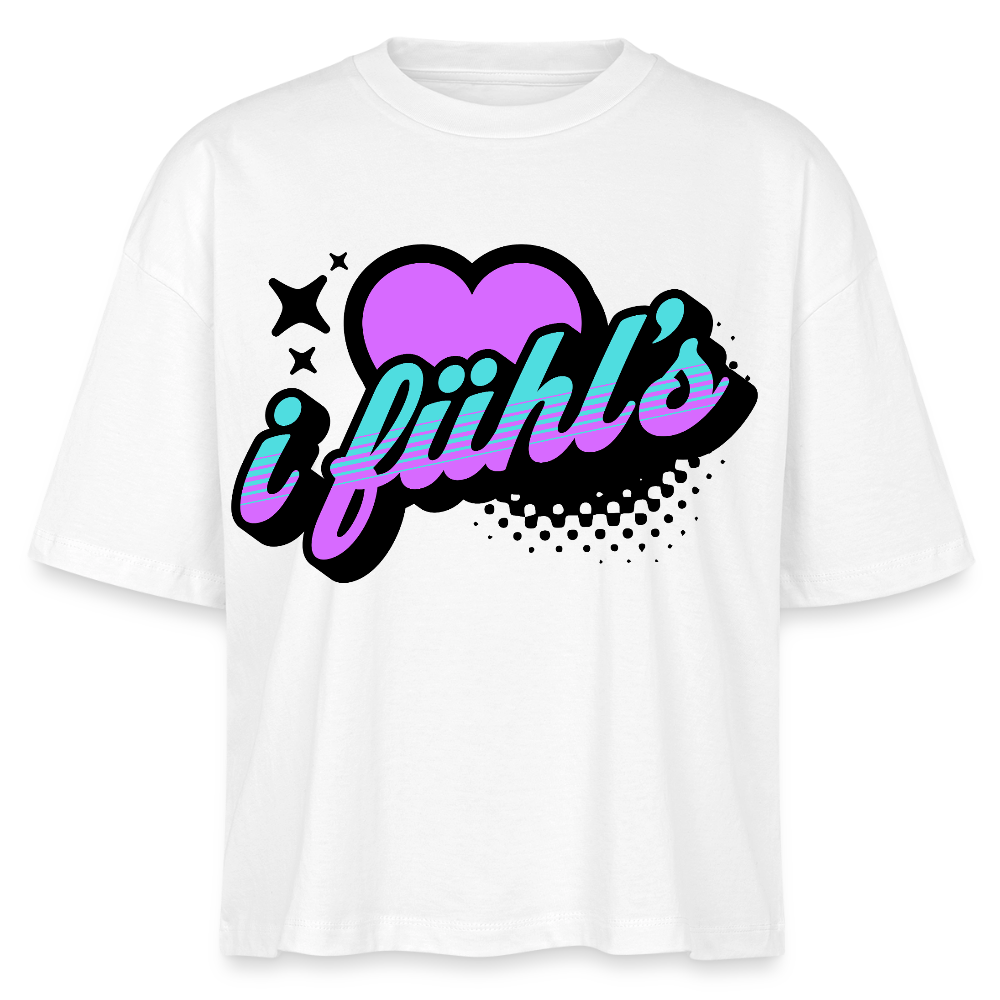 i fühl‘s Design – Frauen Boxy Bio-T-Shirt - Weiß