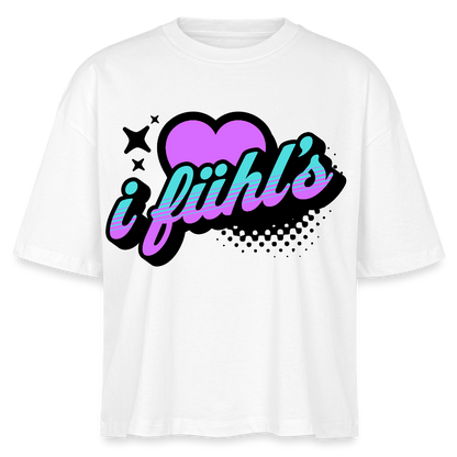 i fühl‘s Design – Frauen Boxy Bio-T-Shirt - Weiß
