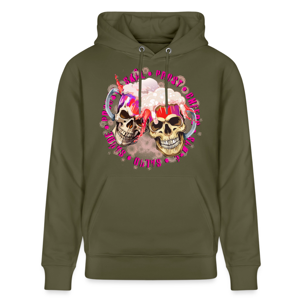 Party Skull Design Pink – Unisex Bio-Hoodie - Khaki Grün