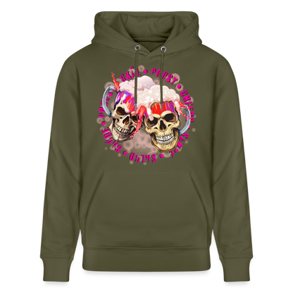 Party Skull Design Pink – Unisex Bio-Hoodie - Khaki Grün