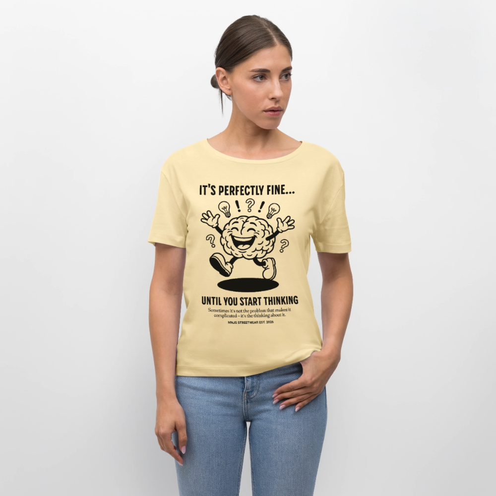 Brain Design – Rundhals Frauen Bio-T-Shirt - Creme