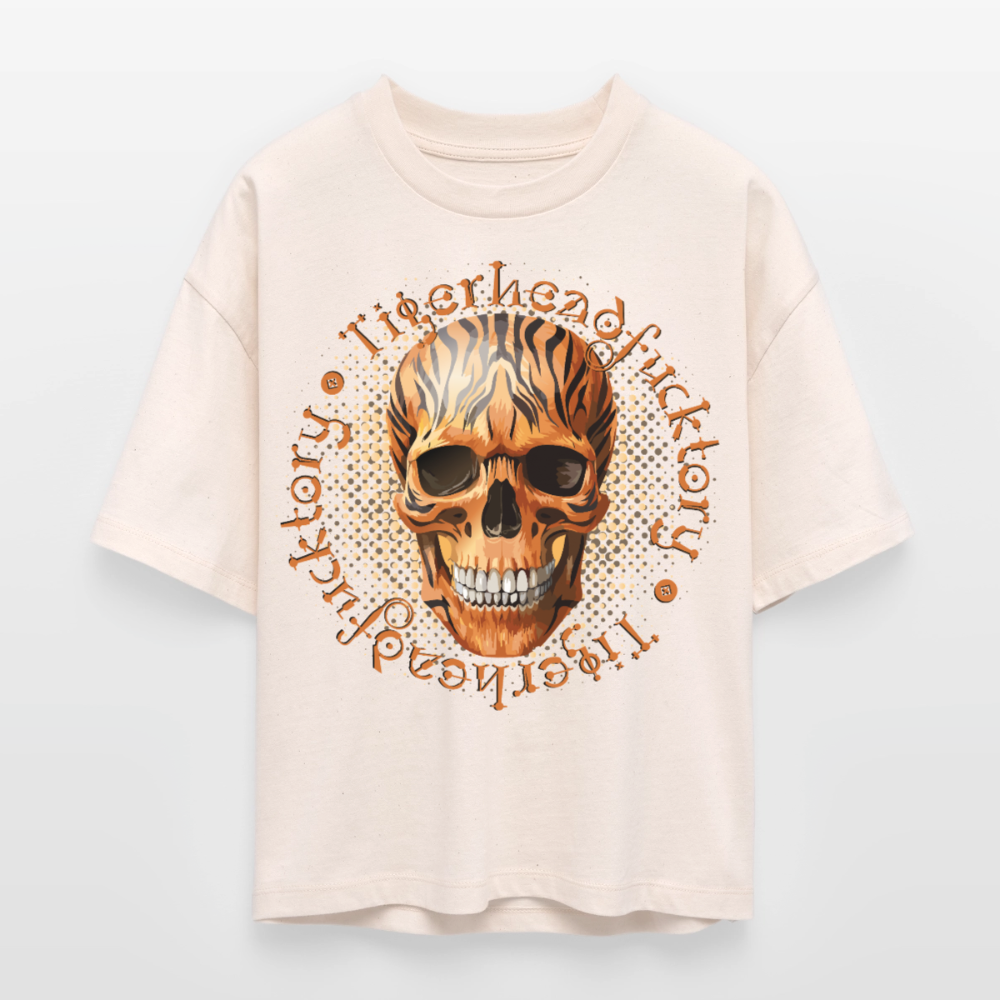 Tiger skull Design – Frauen Boxy Bio-T-Shirt - Natur