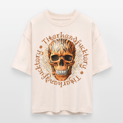 Tiger skull Design – Frauen Boxy Bio-T-Shirt - Natur