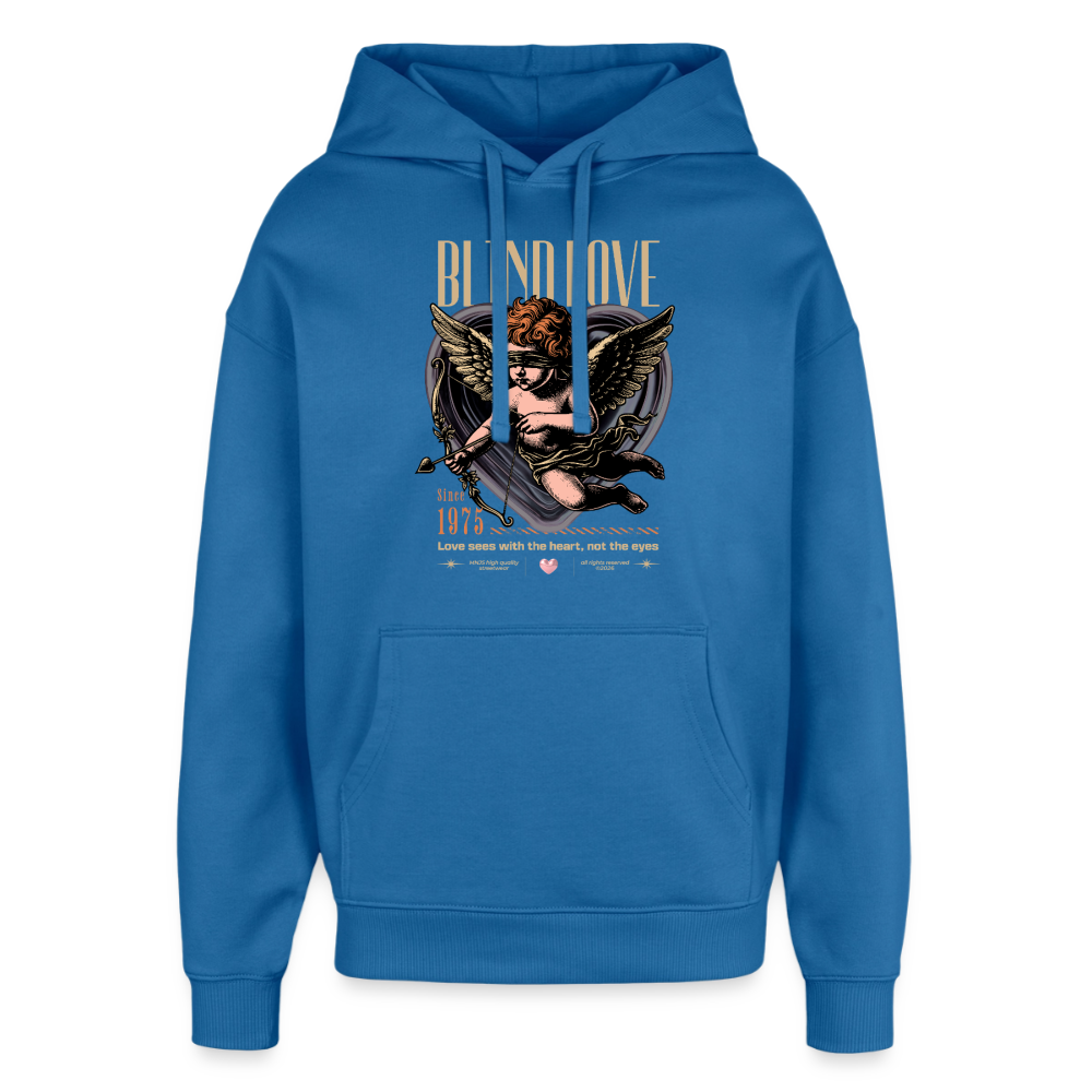 Bear Design – Oversized Unisex Hoodie - Achtsames Blau