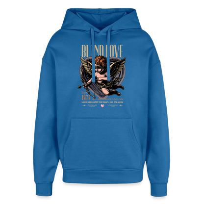 Bear Design – Oversized Unisex Hoodie - Achtsames Blau