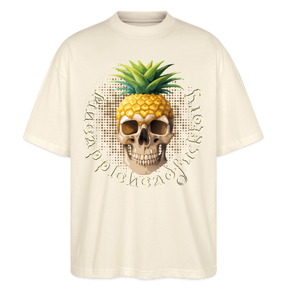 Pineapple Skull Design - Oversized Unisex Bio T-Shirt - Natur