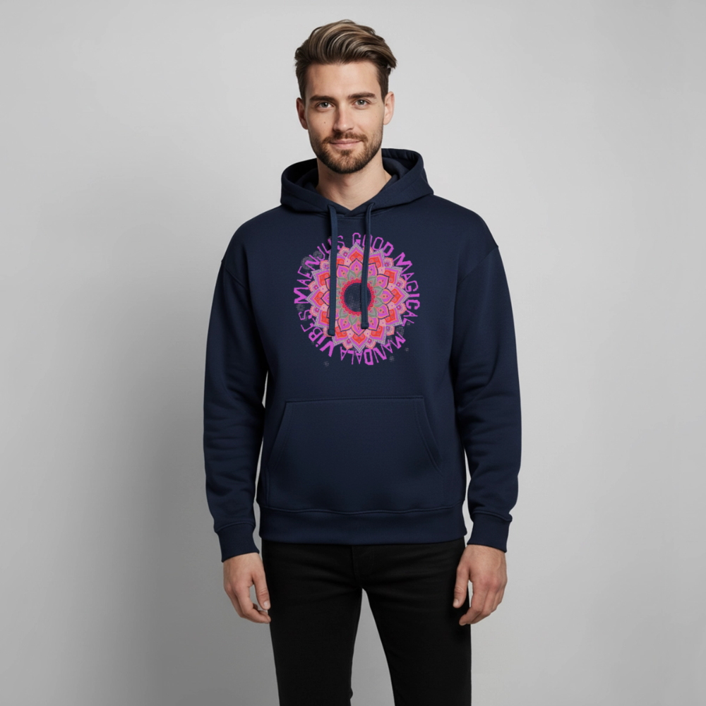 Mandala Pink Design – Oversized Unisex Hoodie - Navy