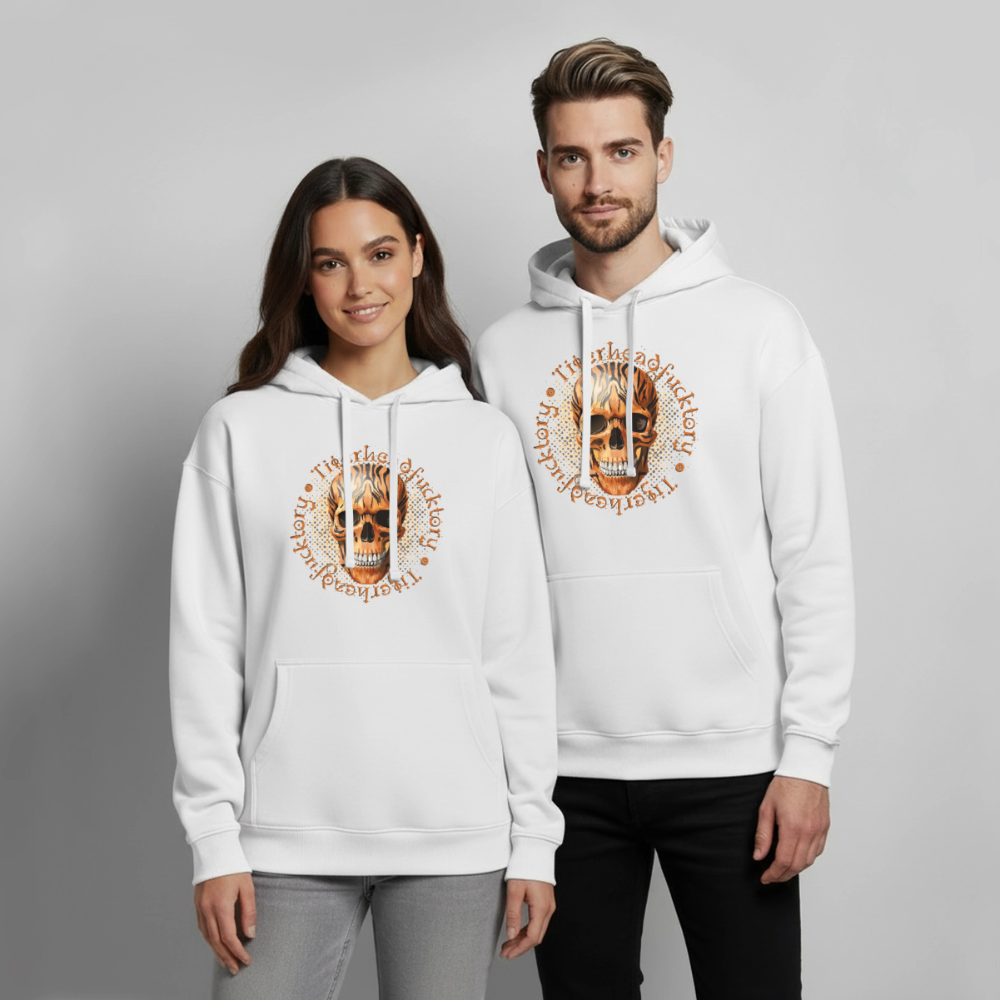 Tiger Skull Design – Oversized Unisex Hoodie - Weiß