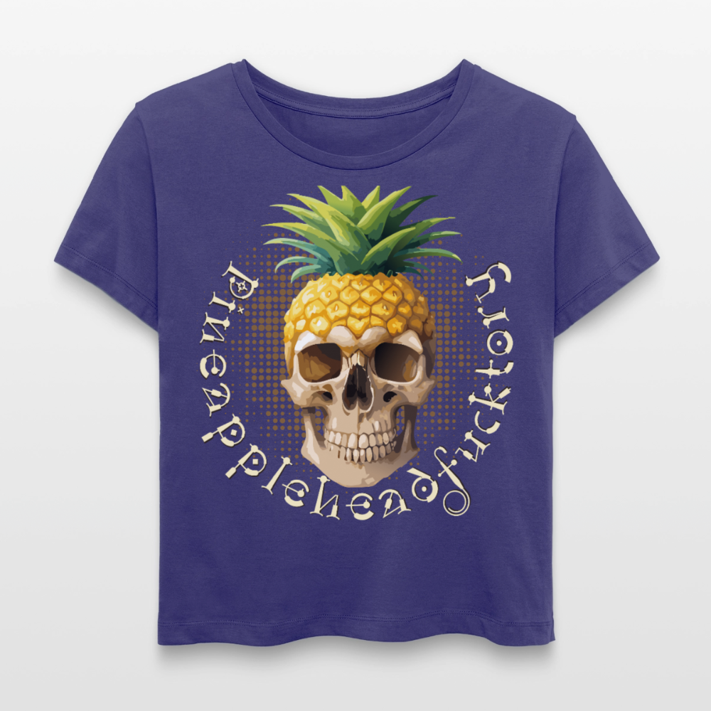 Pineapple Skull Design - Rundhals Frauen Bio-T-Shirt - Dämmerung