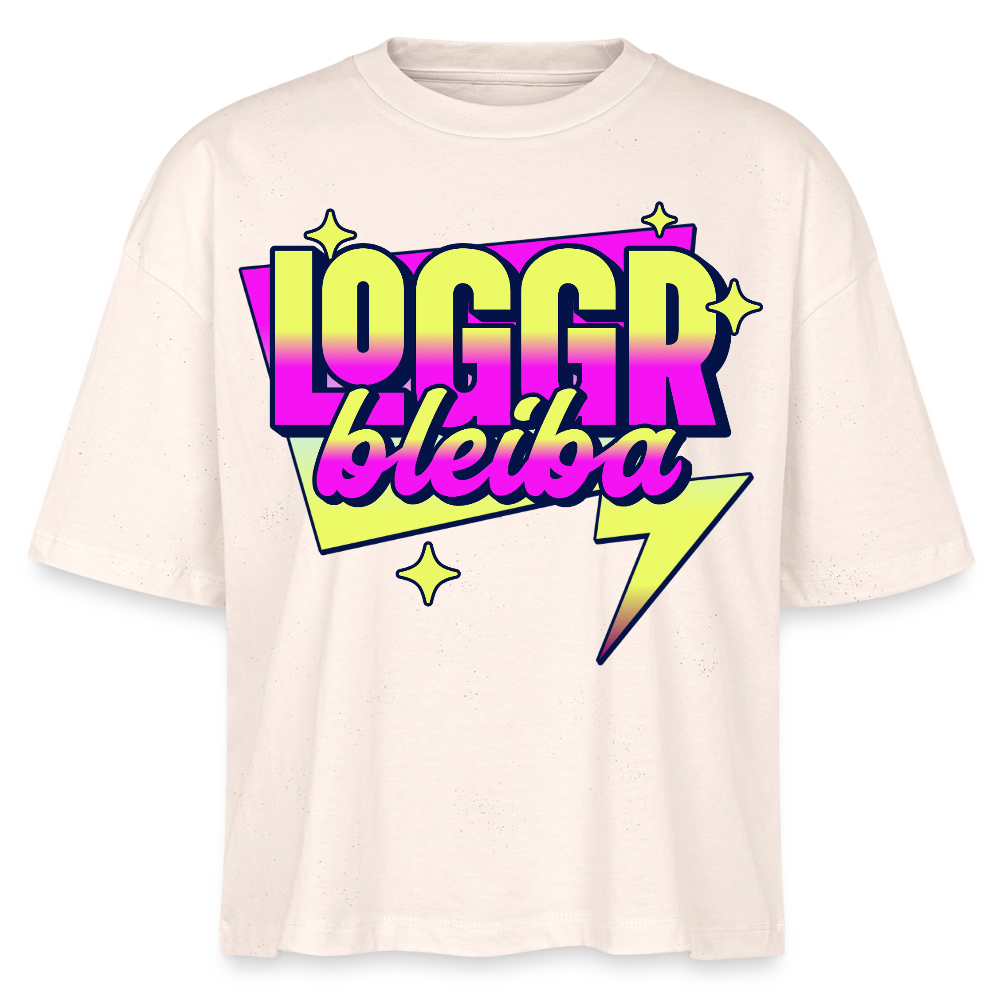 Logo bleibt Design – Frauen Boxy Bio-T-Shirt - Natur