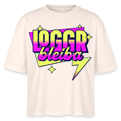 Logo bleibt Design – Frauen Boxy Bio-T-Shirt - Natur