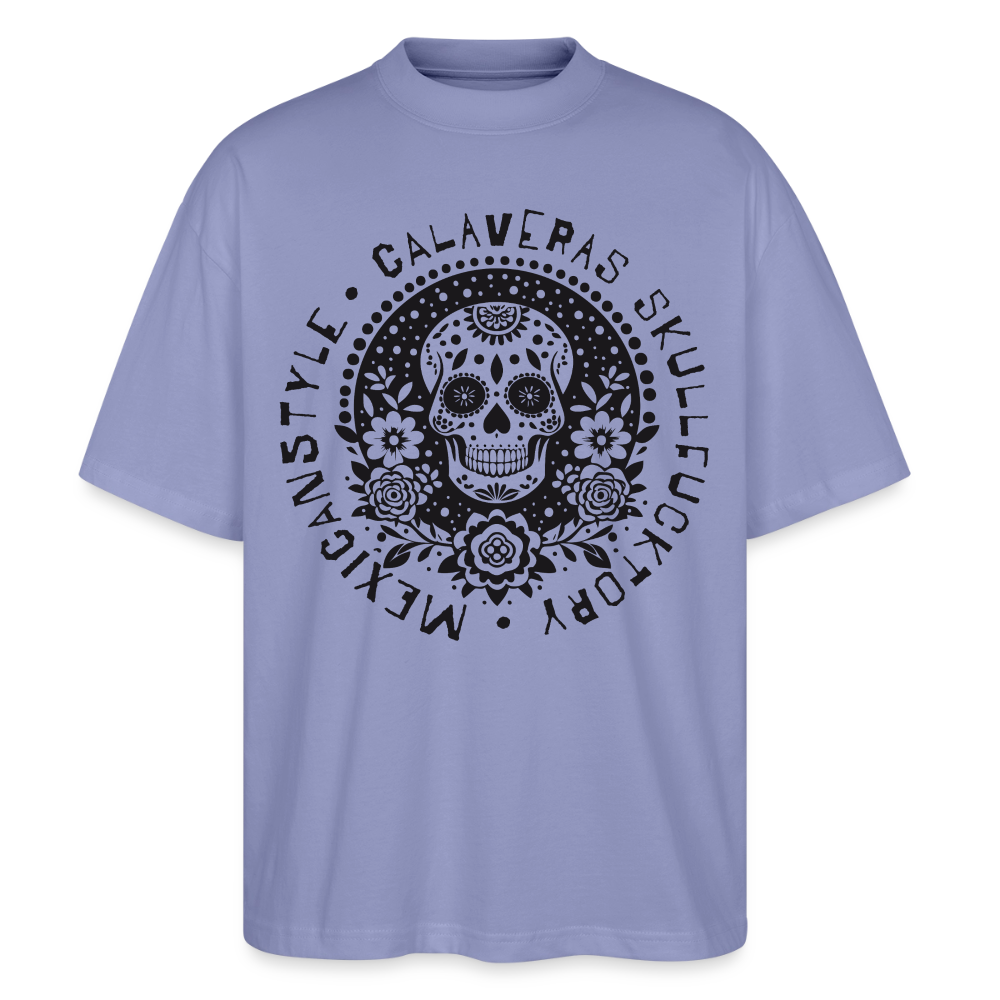 Sugar Skull Black Design - Oversized Unisex Bio T-Shirt - Violett