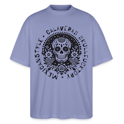 Sugar Skull Black Design - Oversized Unisex Bio T-Shirt - Violett