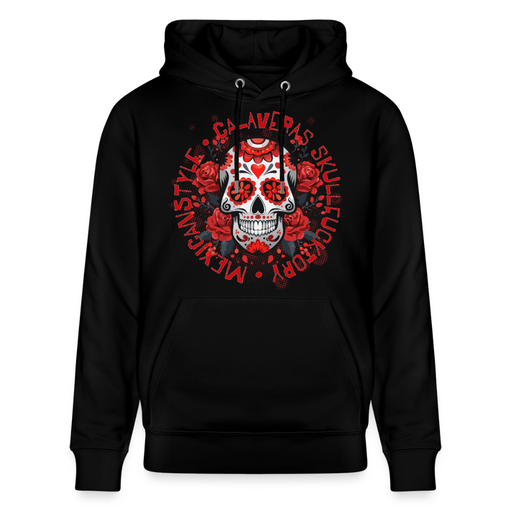 Sugar Skull Rosen Design - Unisex Bio-Hoodie - Schwarz
