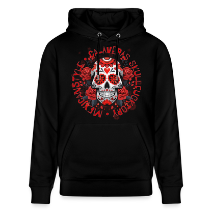 Sugar Skull Rosen Design - Unisex Bio-Hoodie - Schwarz