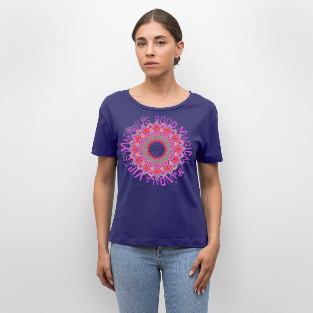 Mandala Pink Design – Rundhals Frauen Bio-T-Shirt - Dämmerung
