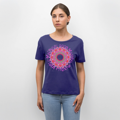 Mandala Pink Design – Rundhals Frauen Bio-T-Shirt - Dämmerung