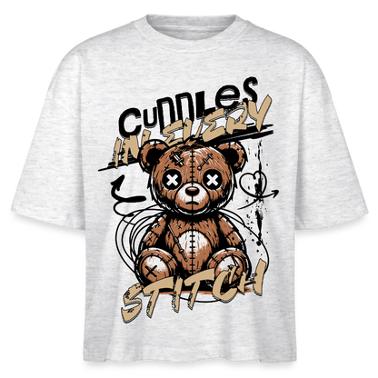 Bear Design – Frauen Boxy Bio-T-Shirt - Weiß meliert