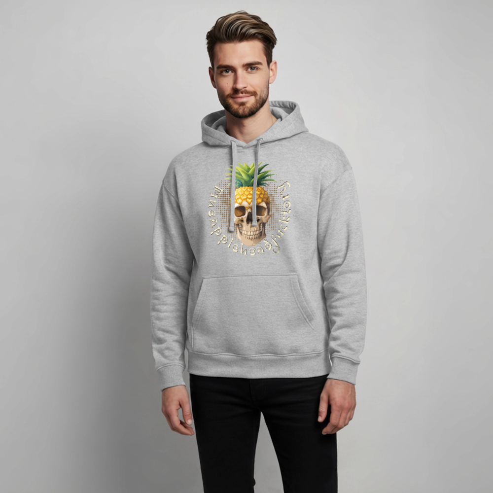 Pineapple Skull Design - Oversized Unisex Hoodie - Grau meliert