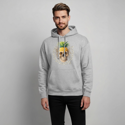 Pineapple Skull Design - Oversized Unisex Hoodie - Grau meliert