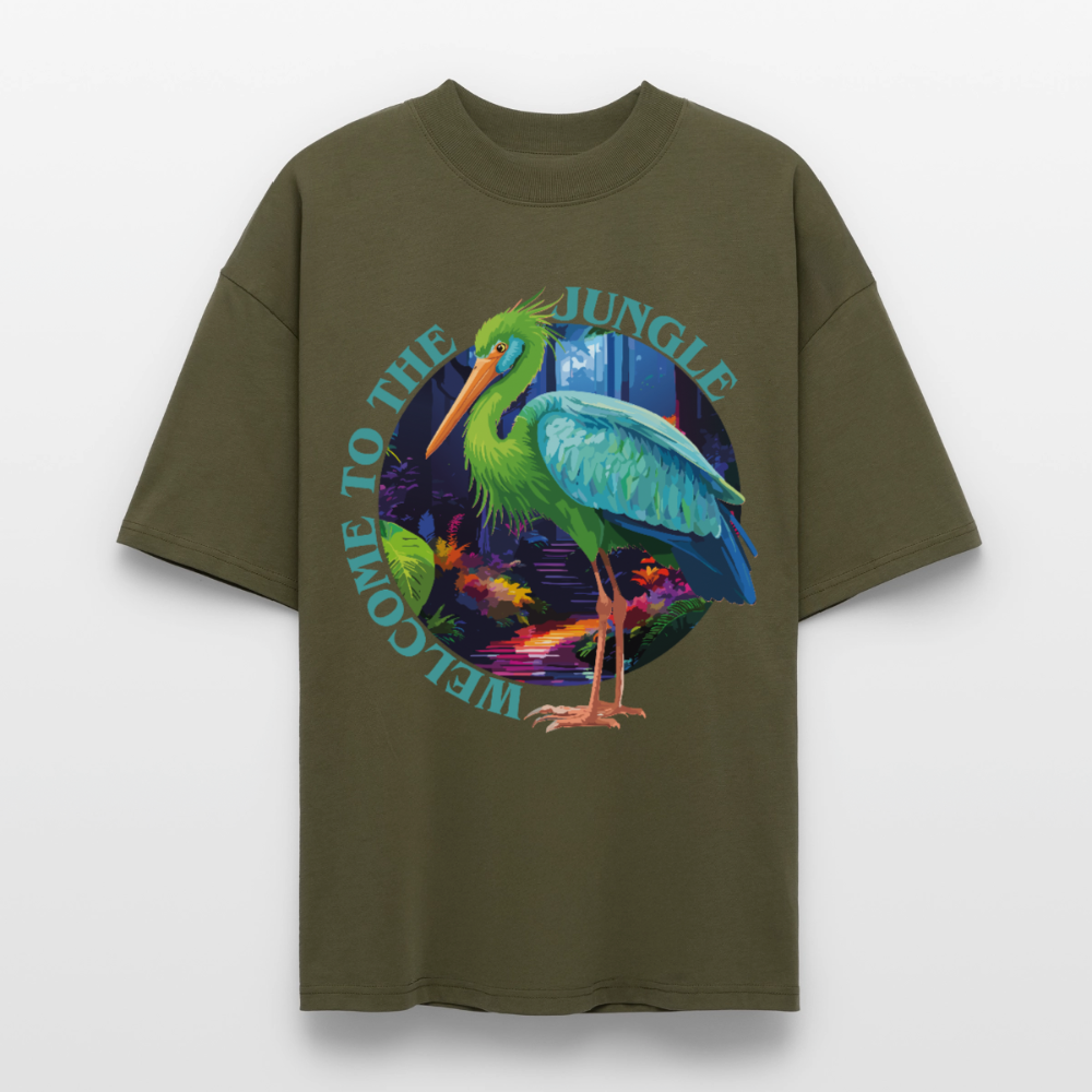 Jungle Design – Oversized Unisex Bio T-Shirt - Khaki