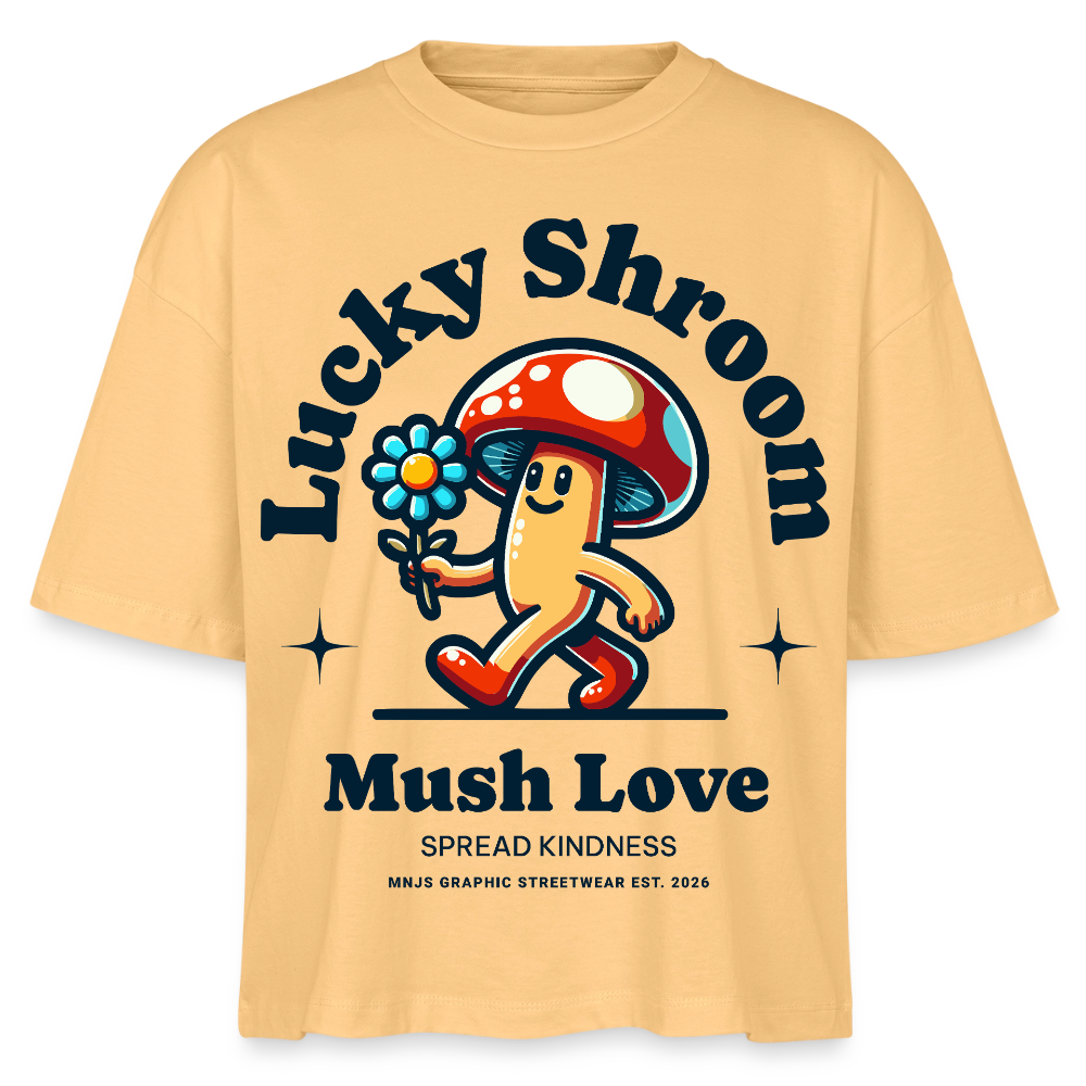 Lucky Shroom Design – Frauen Boxy Bio-T-Shirt - Mispel
