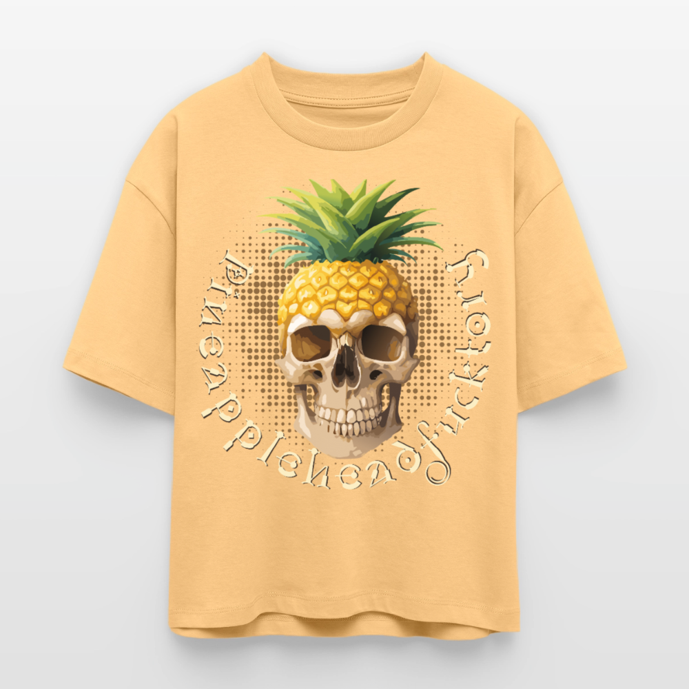 Pineapple Skull Design - Frauen Boxy Bio-T-Shirt - Mispel