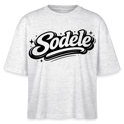 Sodele Design – Frauen Boxy Bio-T-Shirt - Weiß meliert