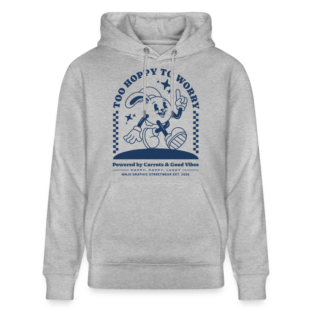 Too Hoppy Too Worry Design – Unisex Bio-Hoodie - Grau meliert