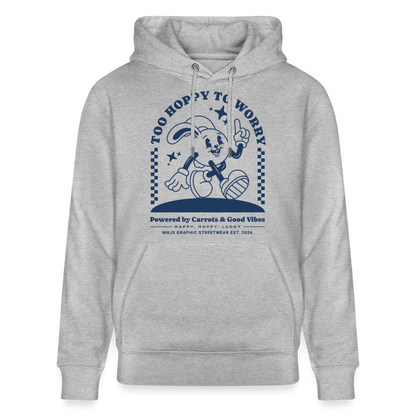 Too Hoppy Too Worry Design – Unisex Bio-Hoodie - Grau meliert