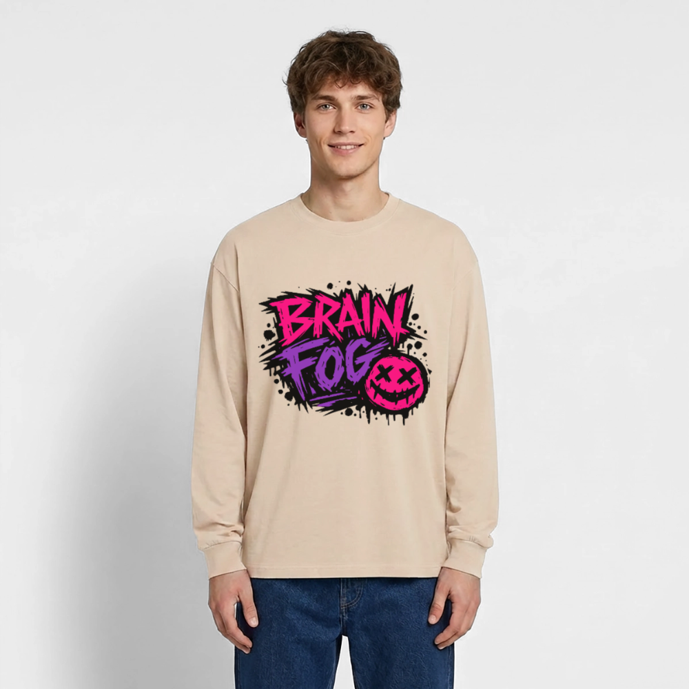 Brain Fog Design – Oversized Langarmshirt - Sand
