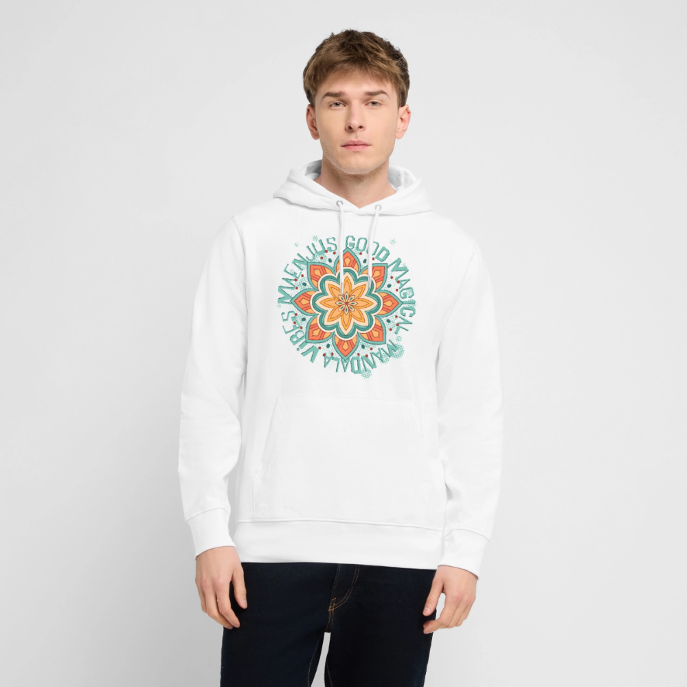 Mandala türkis Design – Unisex Bio-Hoodie - Weiß