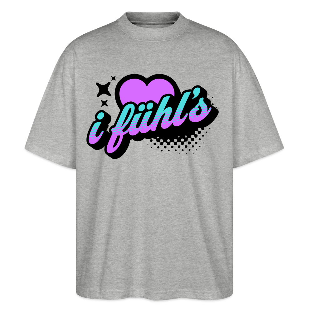 i fühl‘s Design – Oversized Unisex Bio T-Shirt - Grau meliert