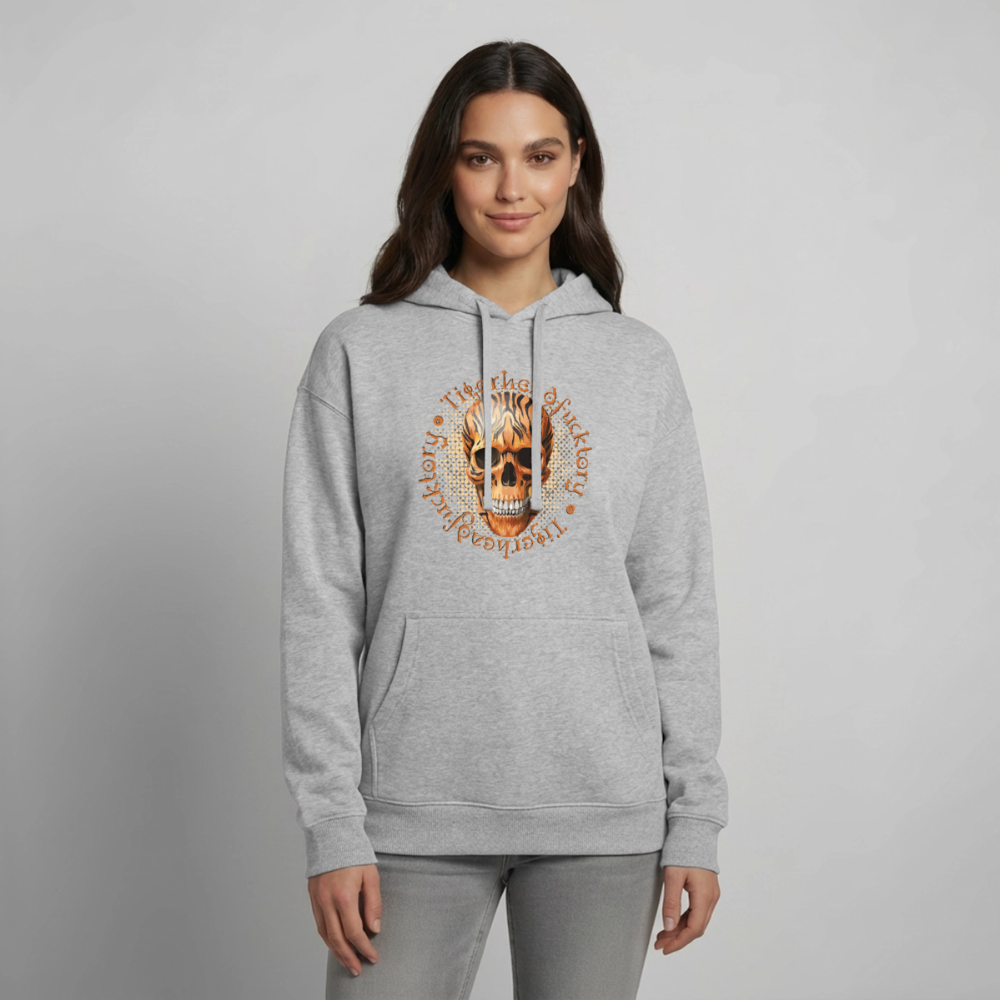 Tiger Skull Design – Oversized Unisex Hoodie - Grau meliert