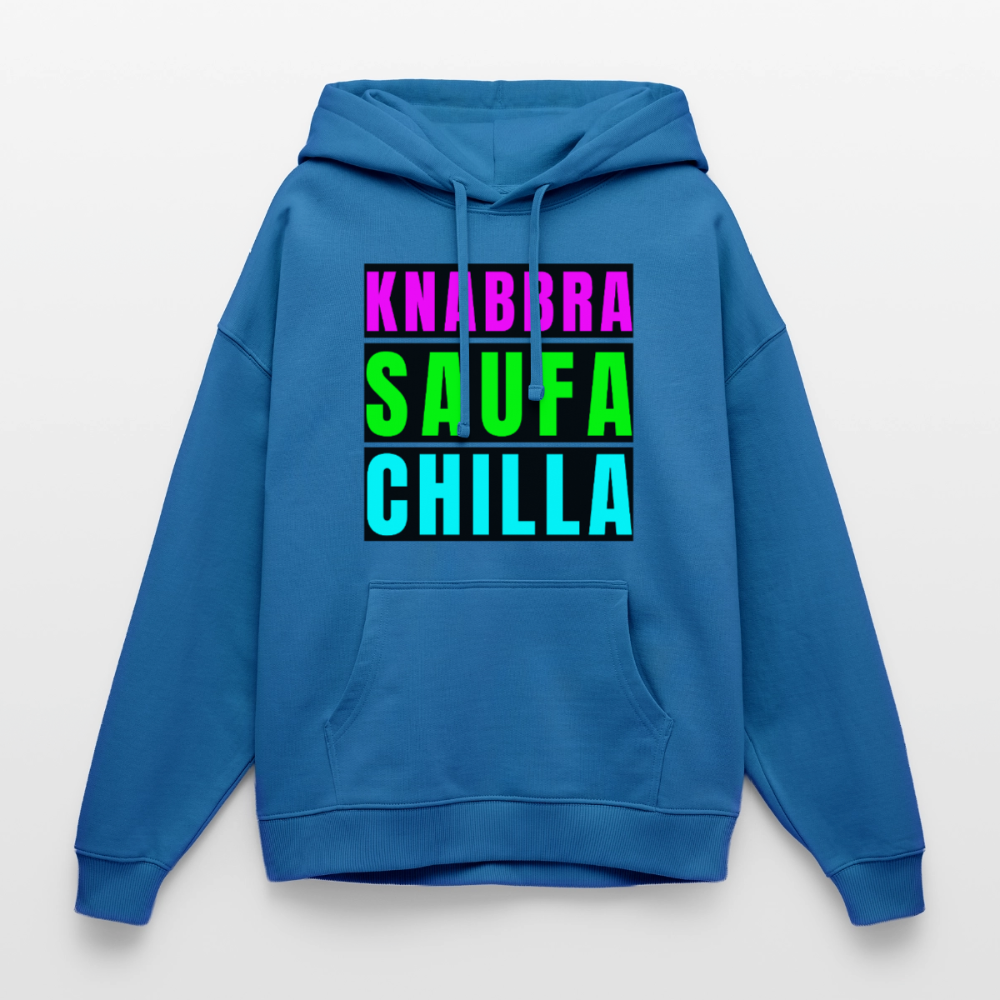 Knabbra Saufa Chilla – Oversized Unisex Hoodie - Achtsames Blau
