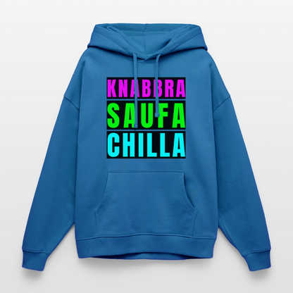 Knabbra Saufa Chilla – Oversized Unisex Hoodie - Achtsames Blau