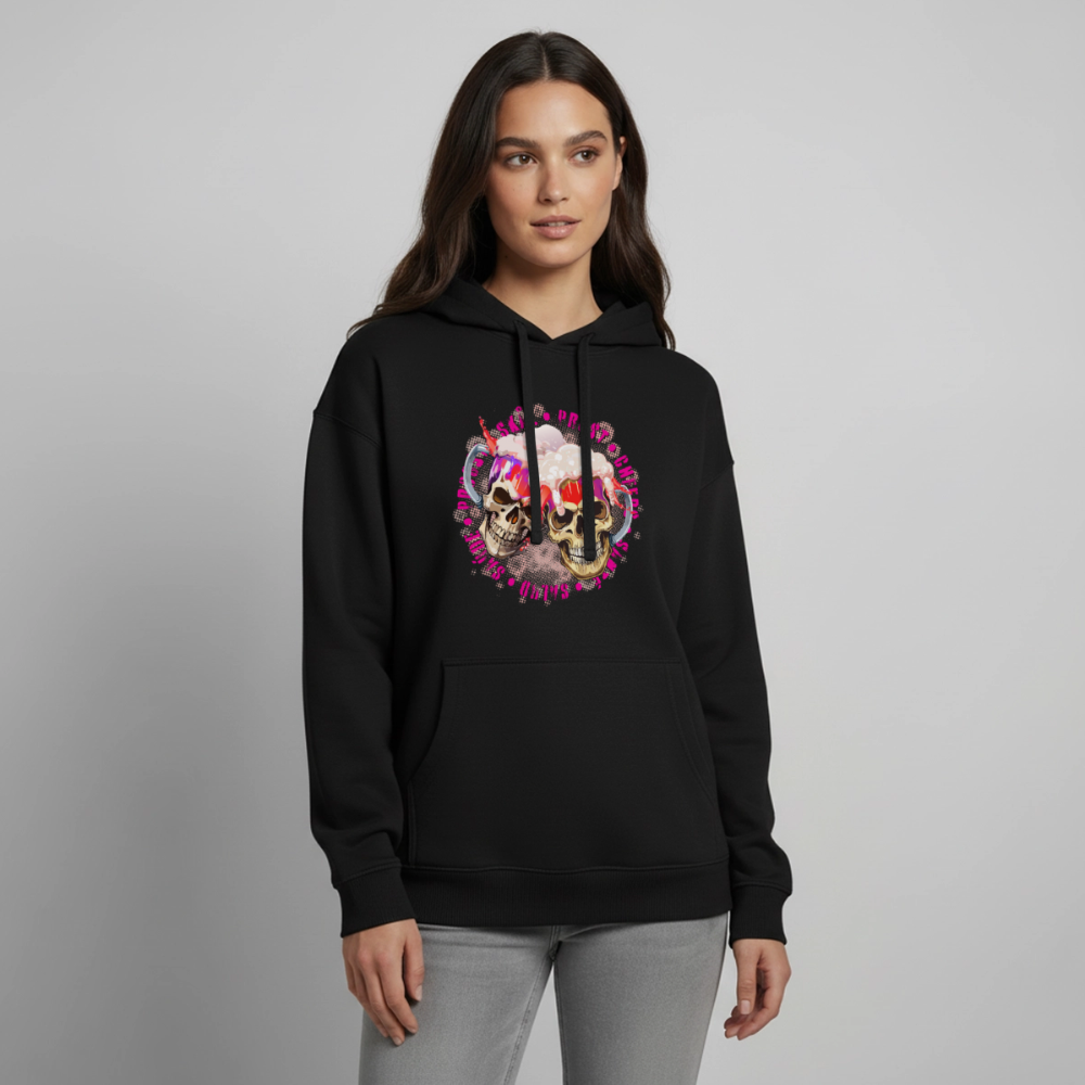 Party Skull Design Pink – Oversized Unisex Hoodie - Schwarz